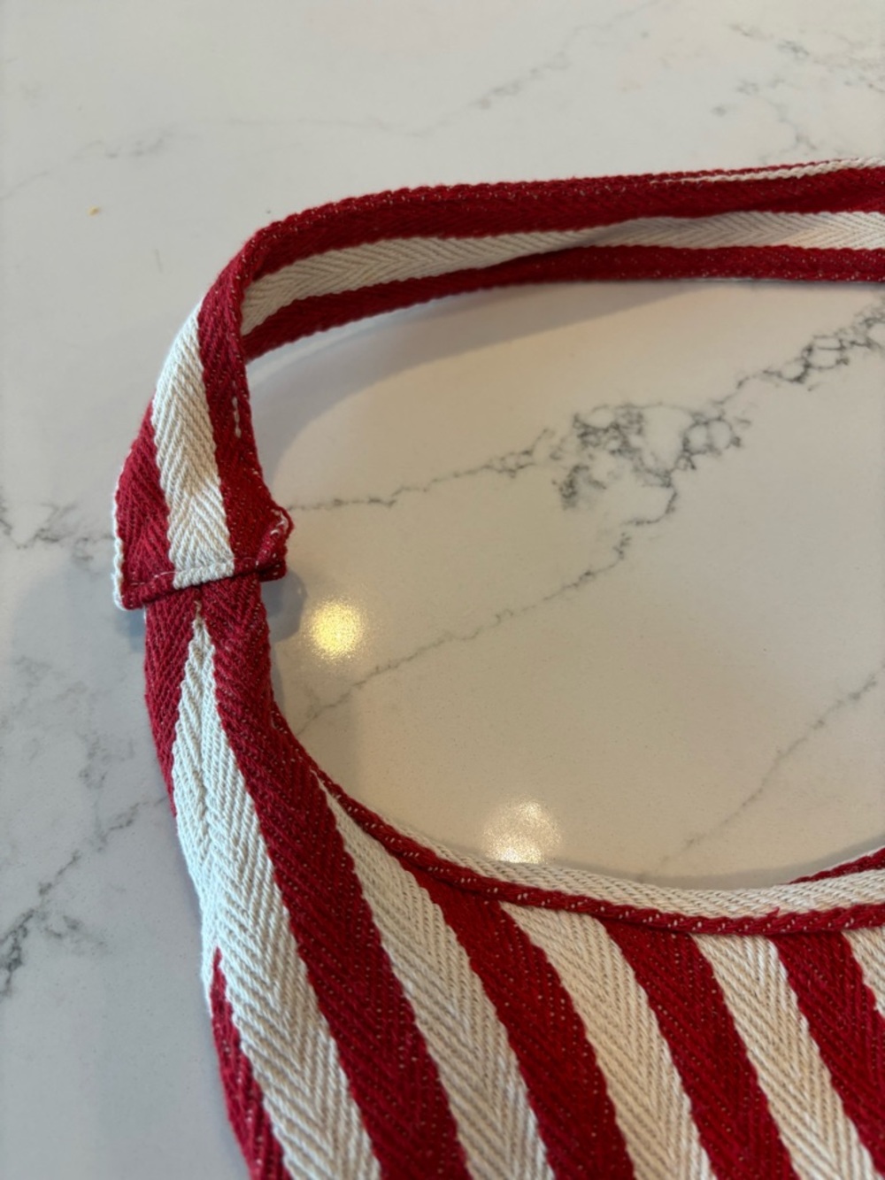 Striped Red and Cream Shoulder Bag - Picture 4 of 7